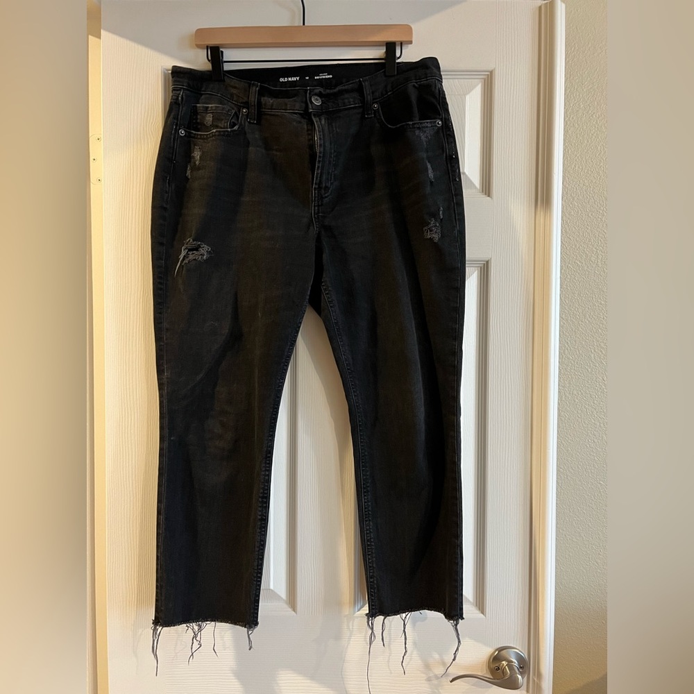 Old Navy Distressed Boyfriend Jeans, Size 12